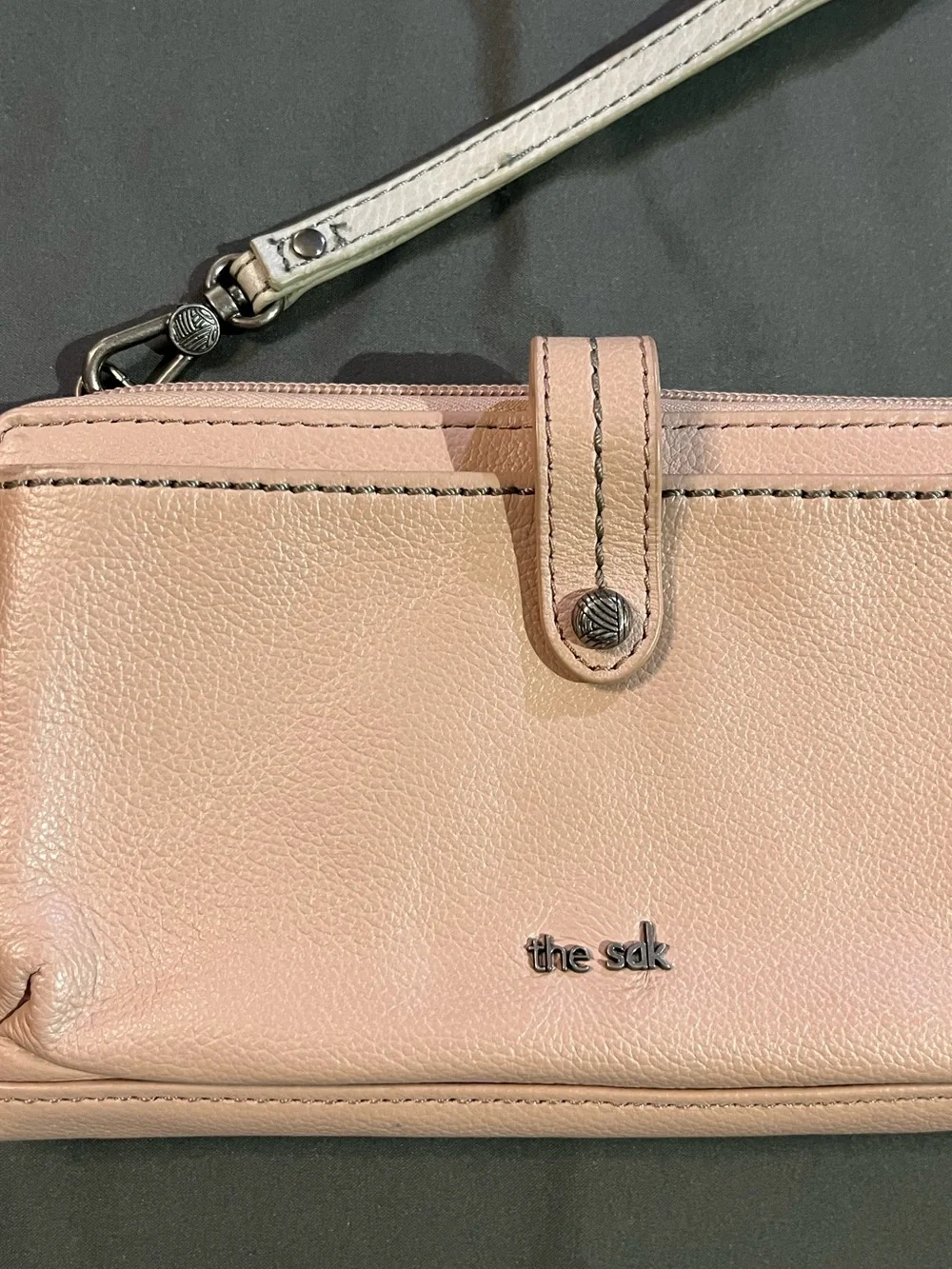 The Sak Pebbled Leather Organizer Wallet, Blush Pink, Wristlet
